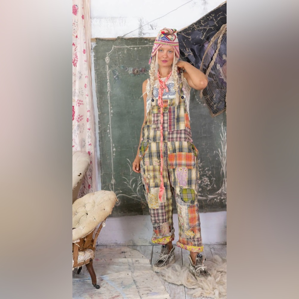 Magnolia Pearl Brand New Patchwork Love Overalls
